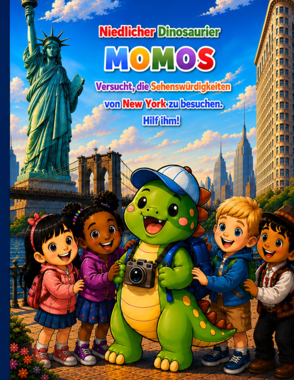 Momos Dinosaurier Malbuch für Kinder von 4–8 Jahren: Abenteuer in New York: Kreatives Ausmalbuch mit berühmten Sehenswürdigkeiten