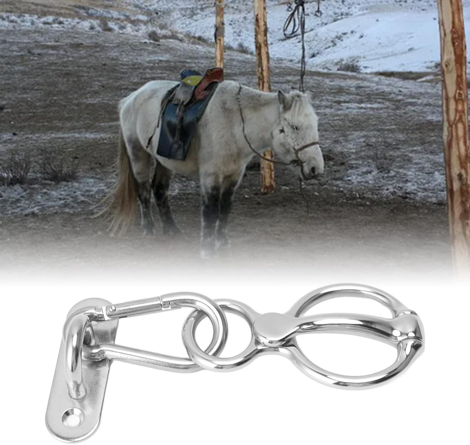 Horse Tie Ring Stainless Steel Half Round Ring Horse Training Equipment Safe Horse Accessories for Pulling Back