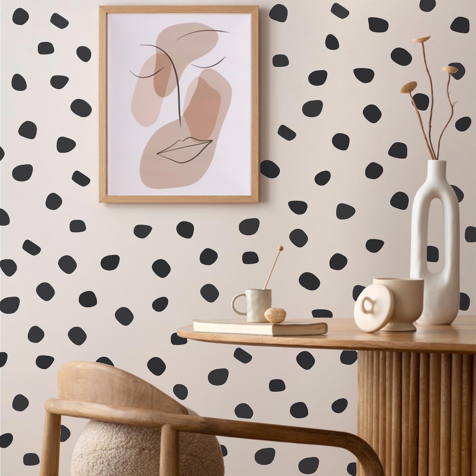 500 Pieces Black Irregular Dots Wall Sticker Irregular Polka Dots Wall Stickers Wall Decal Wall Decor Peel and Stick Stylish for Bedroom Home Classroom Decoration