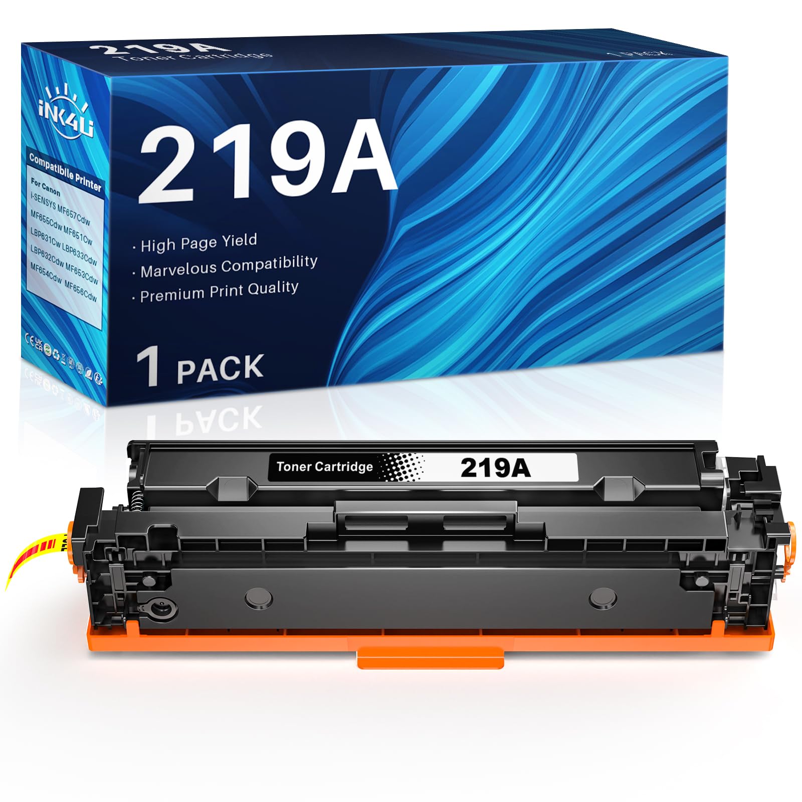 219A W2190A Toner (senza CHIP) Compatibili per HP Color Laserjet Pro MFP 3302FDW 3302FDWG 3302SDW 3302SDWG 3302FDN 3302FDNG HP Color Laserjet Pro 3202DW 3202DN Toner (1 219a toner nero)
