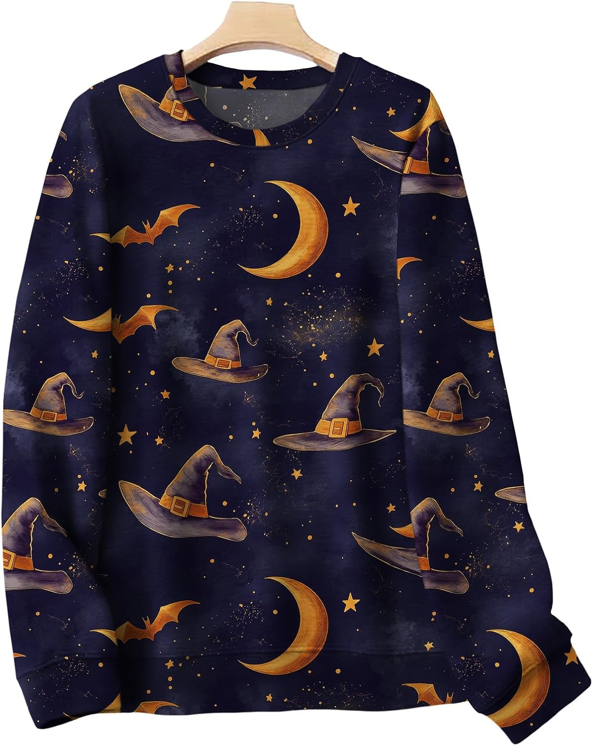 LIZALIG Pullover Cute Sweatshirt Orange Skeleton Fall Festive FunWomens Design Bat Holiday Party Outings Pumpkin Print - Image 5