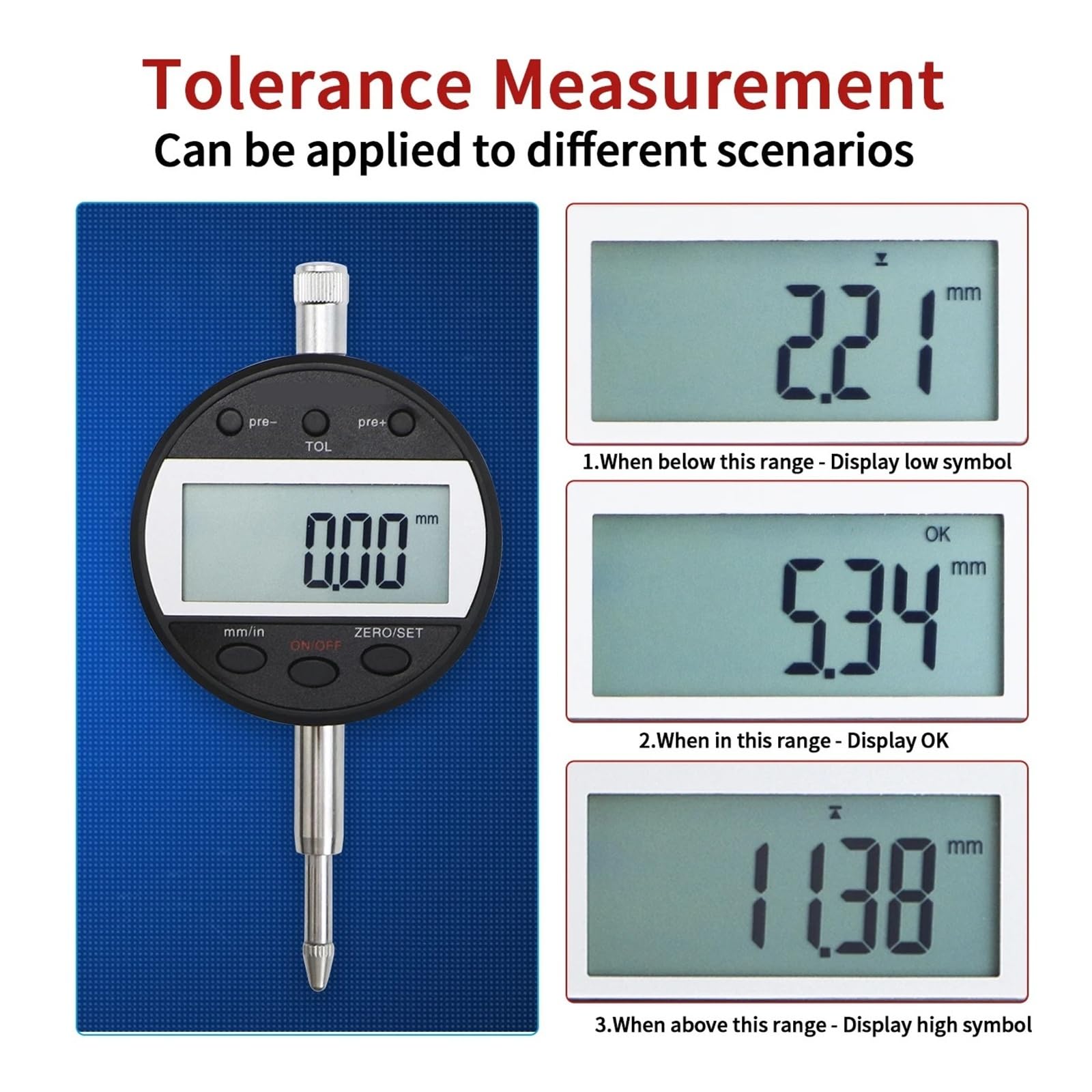 Indicateur à cadran, Indicateur à cadran numérique électronique, sonde, jauge de Test 0.01mm(5307-25)