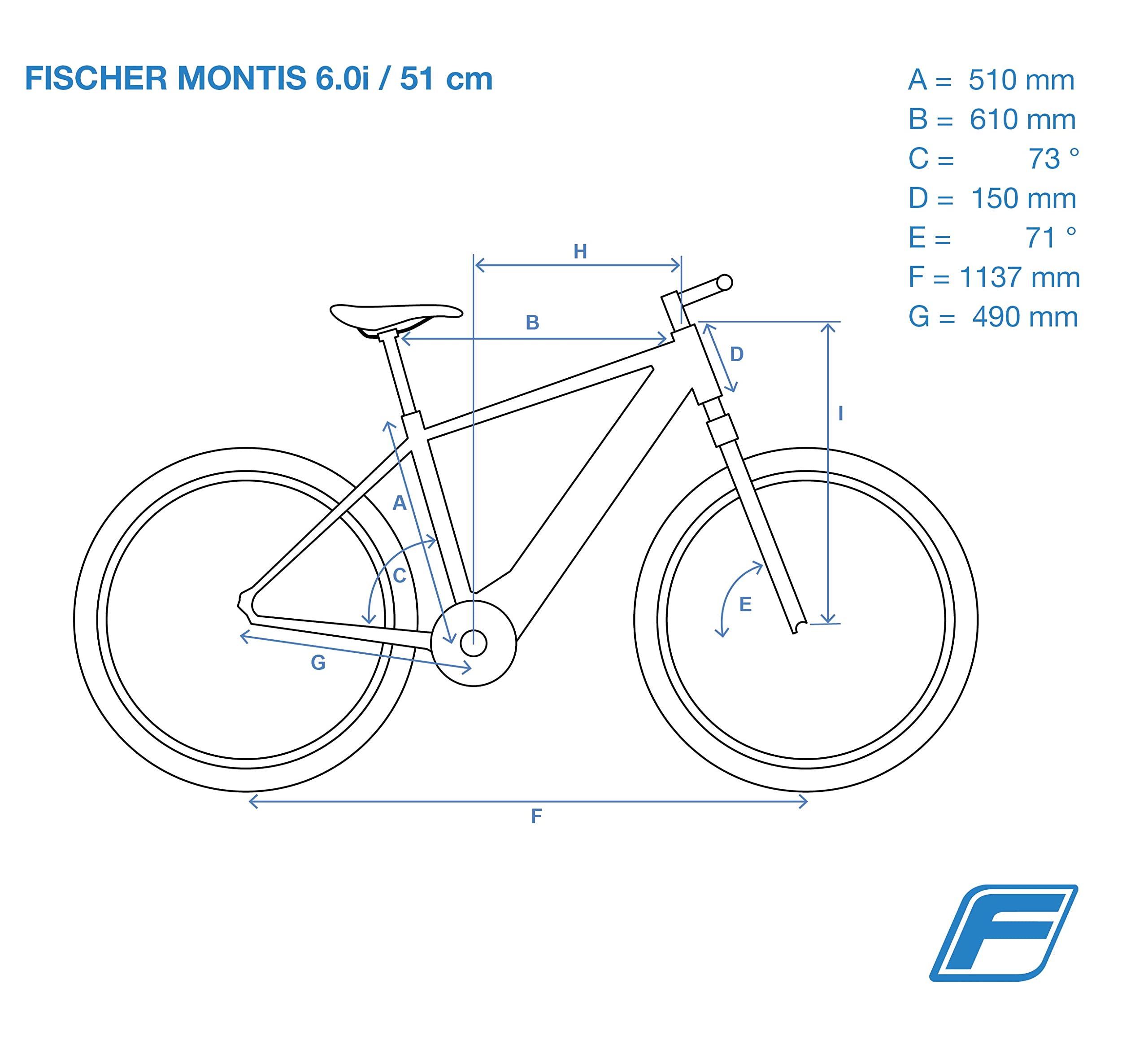 Fischer Bicicleta eléctrica MTB Montis 6.0i, Color Azul Mate, 51 cm-504 WH