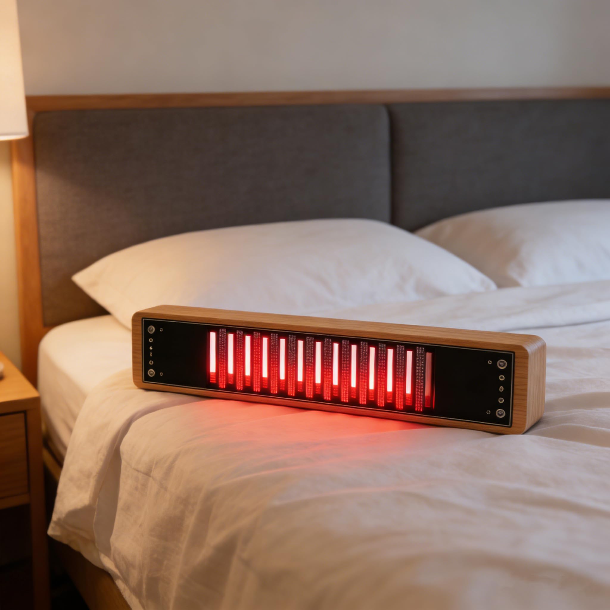 AVSMGP Musikspektrum-Anzeige Mit Dynamischer RGB-Beleuchtung, Digitaler Audio-Spektrumanalysator Mit Holzsockel AGC-Automatik- Farbenfroher Rhythmus Für Gaming, Studio, Zuhause Und Dekoration