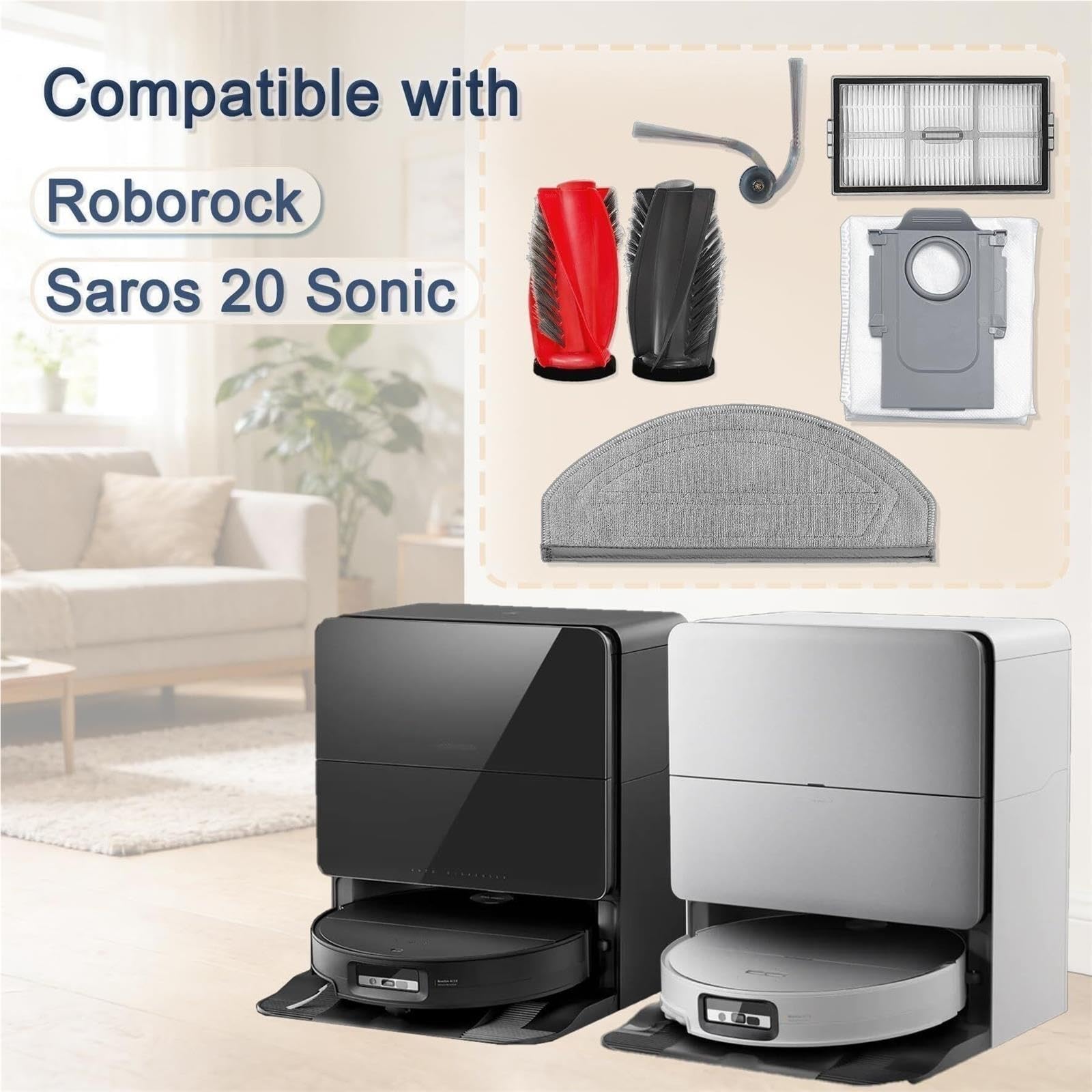 Kit Sostituzione Compatibile Con Roborock Saros 20 Sonic 22 Pezzi