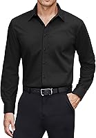J.VER Men's Stain Shield Stretch Dress Shirt - Long Sleeve Solid Button Down Formal Business Casual Shirt