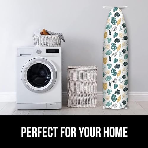 Miniatura 9 de Funda para tabla de planchar de 15 x 54 pulgadas, resistente al calor, borde elástico resistente, superficie antideslizante, múltiples patrones