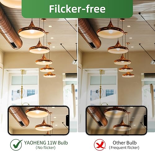 Miniatura 6 de YAOHENG Bombilla LED A19, bombillas LED de 9 W (equivalente a 60 W), base estándar E26, blanco neutro 4000 K, 800 lúmenes, no regulable, bombillas