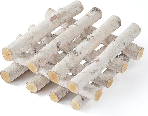 Paquete de 12 troncos de abedul para manualidades, decoración de chimenea de Navidad, decoración de madera natural para el hogar, ramas de madera de