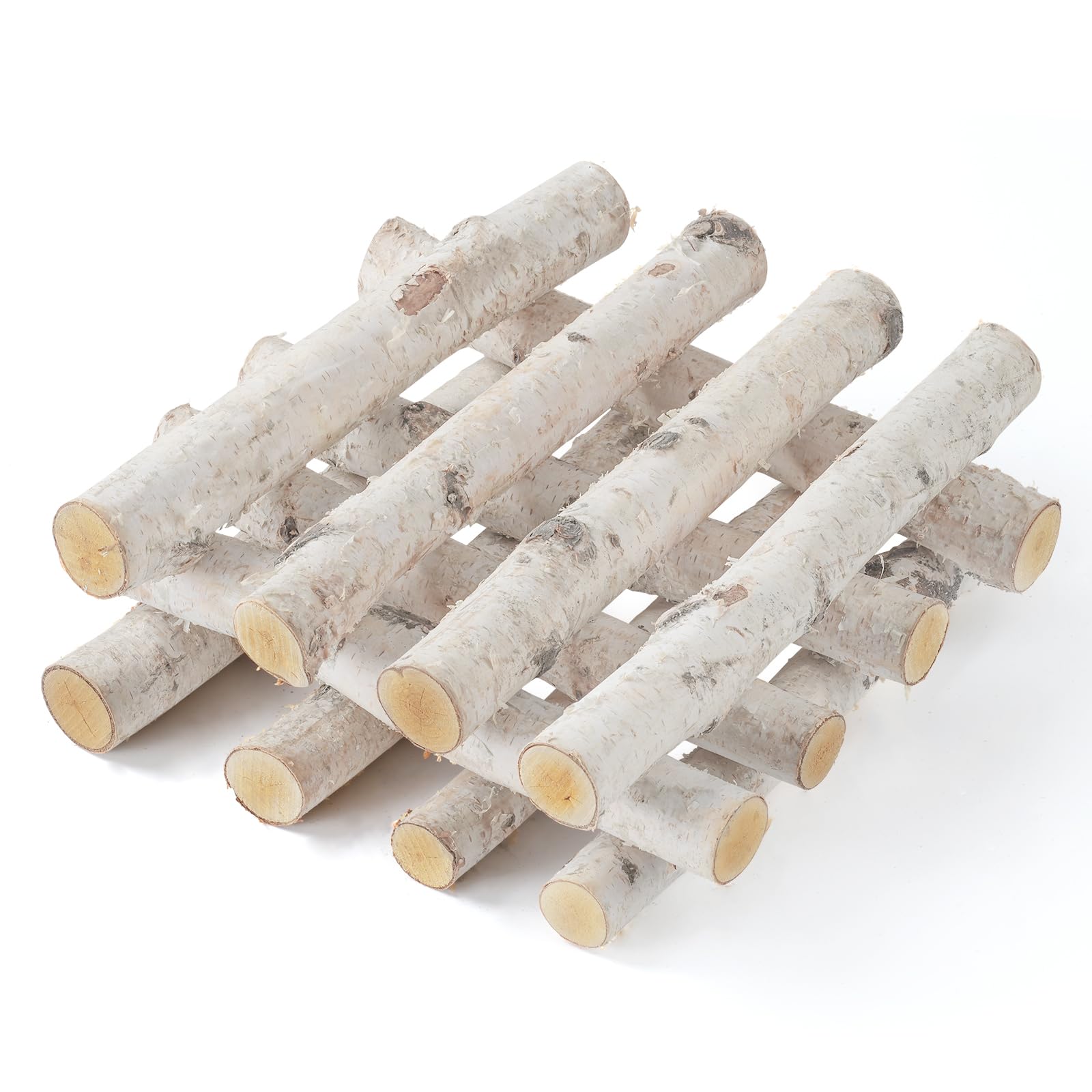 12-Pack Birch Logs for Crafts,Christmas Fireplace Decor Natural Home Wood Decor Birch Wood Branches Fire Logs for Fireplace,DIY,Holiday