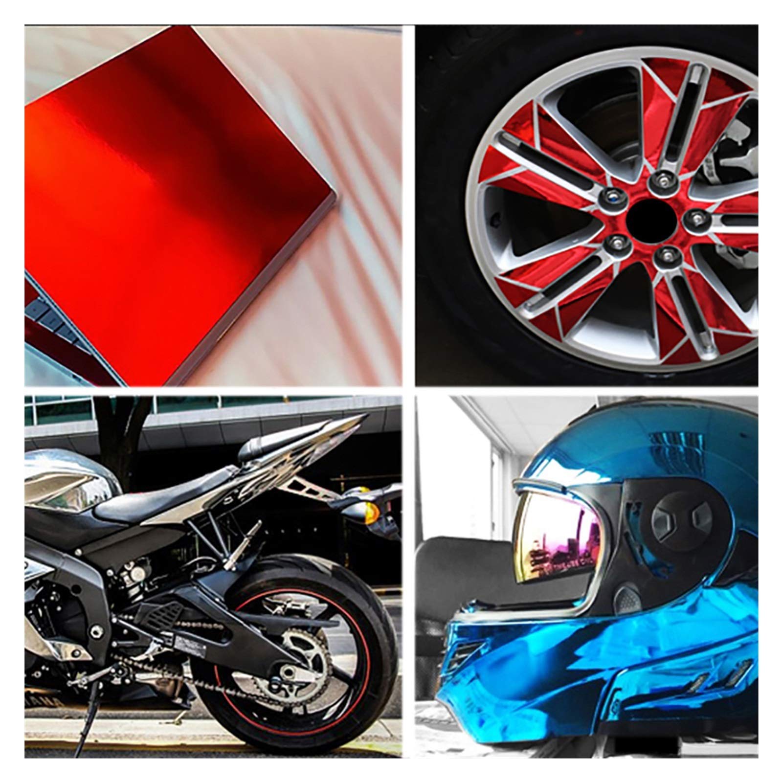 Autofolie,Car Wrapping Folie Spiegel Vinyl Verpackung Film-Auto-Aufkleber-Abziehbild-DIY Auto-Fahrrad-Auto-Körper-Abdeckungs-Film-Autobedarf Verpackungen(Silver,50x600cm)