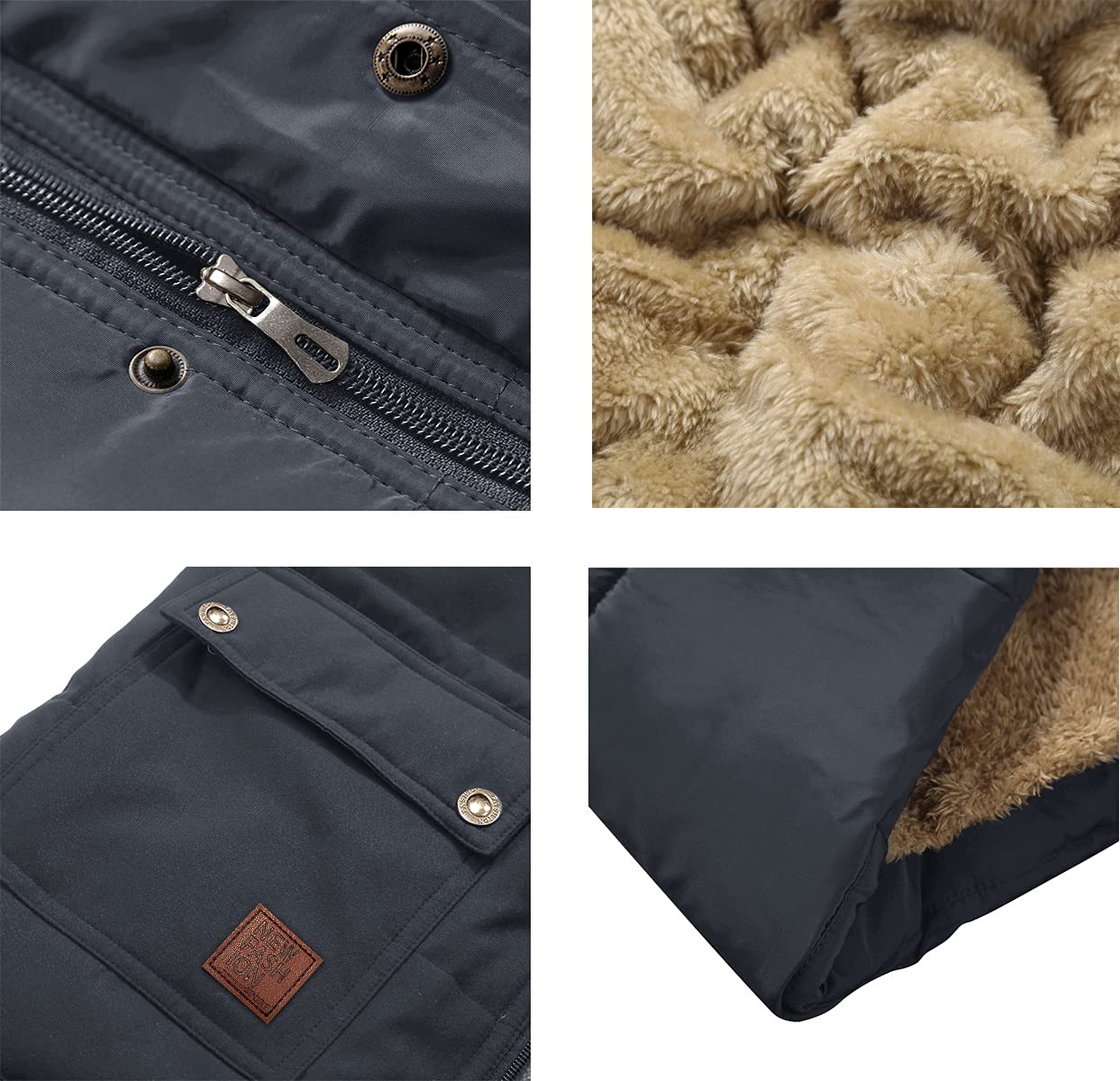 KEFITEVD Gilet invernale da uomo in pile da pesca per il corpo più caldo antivento gilet per la fotografia all'aperto con tasche multiple