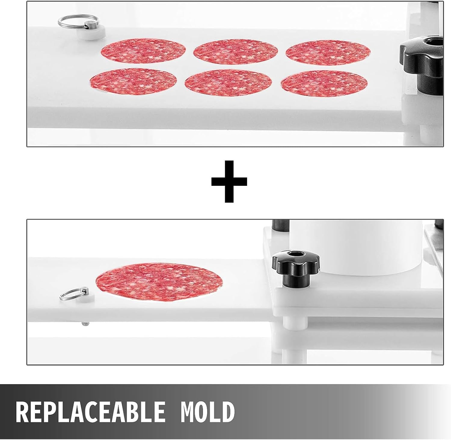 KEhtu Commercial Patty Making Machine, Hand Press Hamburger Making Machine with 1.5kg Large Hopper, Desktop Fixed Design, Production Capacity: 42PCS, Patty Weight: 39-41g