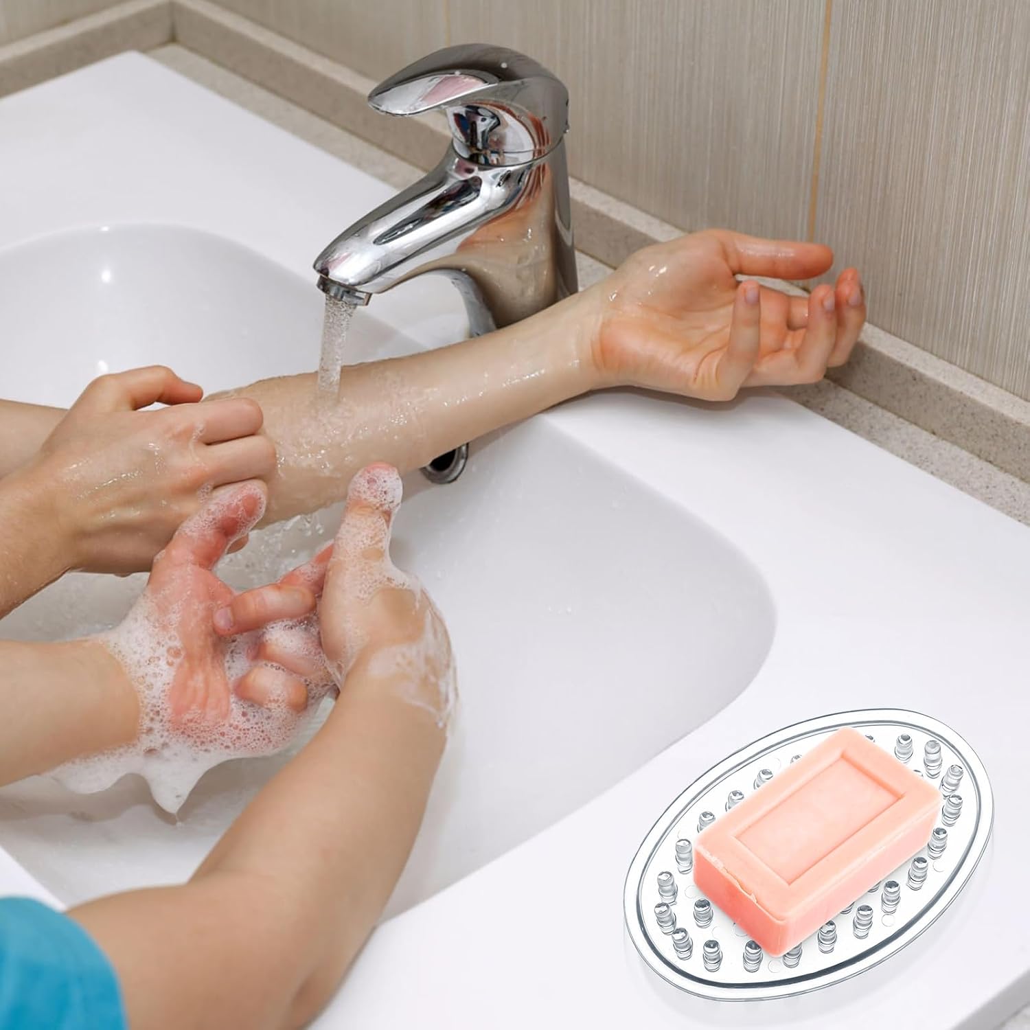 Gjinxi Plastic Soap Dish 2 Pack Clear Soap Dish for Bar Soap Soap Savers