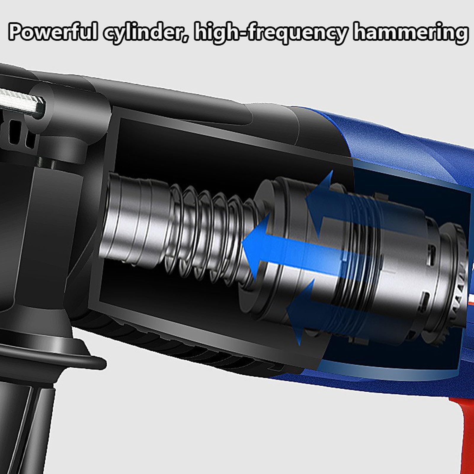 Taladro Percutor 850W, 5300Rpm Taladro De Impacto con Mango Giratorio De 360°, Martillo/Taladro y Pico 3 Modos En 1 con Medidor De Profundidad para Perforar Acero, Mampostería, Hormigón, Madera