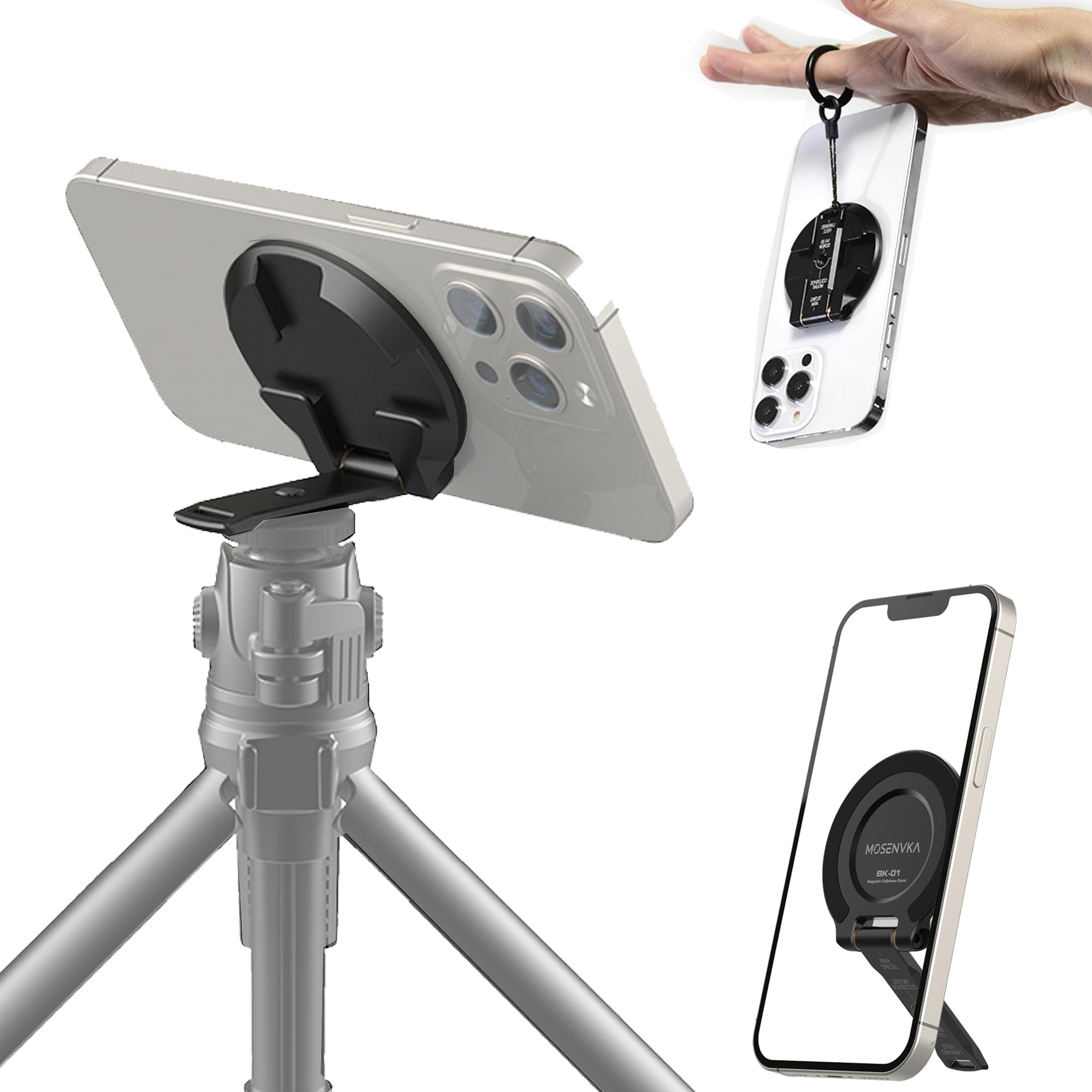 MOSENVKA Magnetic Phone Tripod Mount WIh 1/4