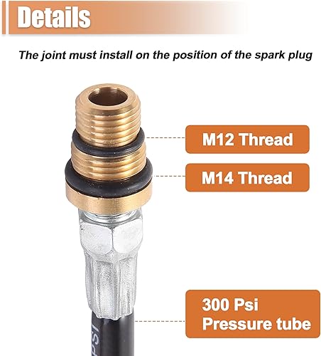 Miniatura 3 de X AUTOHAUX Soporte de válvula de aire del motor Tubo de presión con válvula de bola para válvula de motor LS Compresor de resorte Soporte de aire