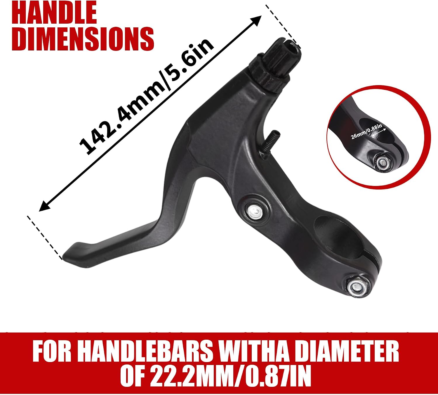 Gashwer Bike Calip Brake Set Front and Rear C Brake levers Set with Aluminium Alloy, Rim Brake Cables Set for BMX, Child Bike, Kids Bike, Student Bicycle, Beach Bike, Commuter Bike