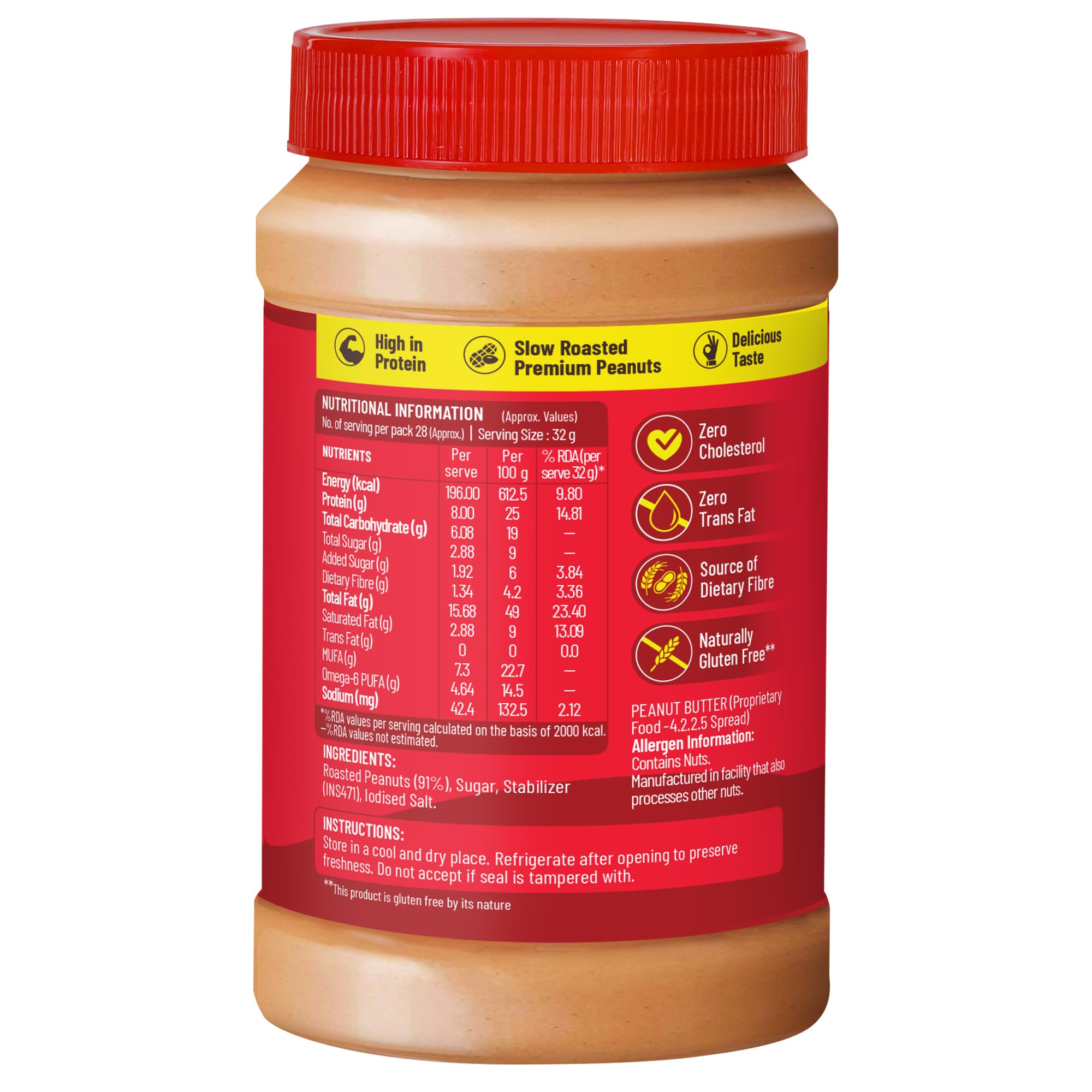 DiSano Classic Peanut Butter Creamy, 924g, 25g Protein, Roasted Peanuts, Ideal for Pre & Post-Workout, Healthy Spread for Breakfast & Snacking 4