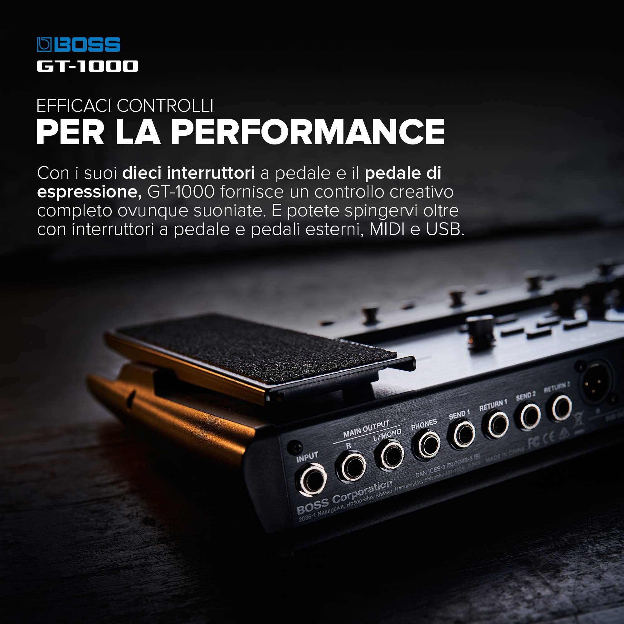BOSS GT-1000 | Processore di effetti per chitarra leader del settore | Qualità sonora insuperabile | Ampli per chitarra altamente espressivi, realizzati con la tecnologia AIRD | Effetti BOSS integrati