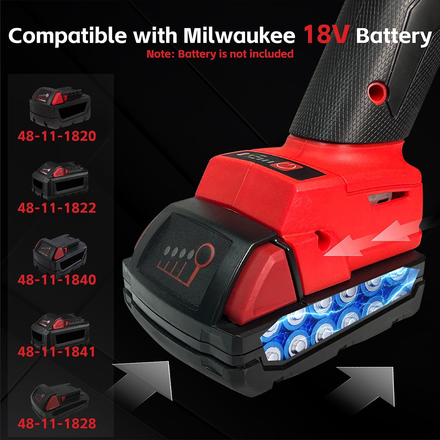 Cordless Angle Grinder Compatible with Milwaukee M18 18V Battery(NO Battery) Battery Powered Angle Grinder,4-1/2" Angle Grinder (No Wheels)(Red)