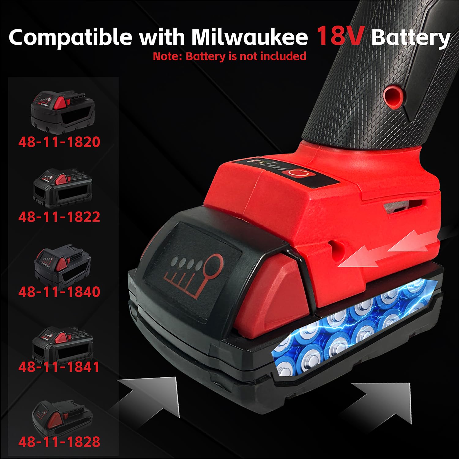 Bezprzewodowa szlifierka kątowa kompatybilna z Milwaukee M18 18 V bateria (bez baterii), zasilana baterią, szlifierka kątowa 4-1/5.1 cm (bez kółek) (czerwona)