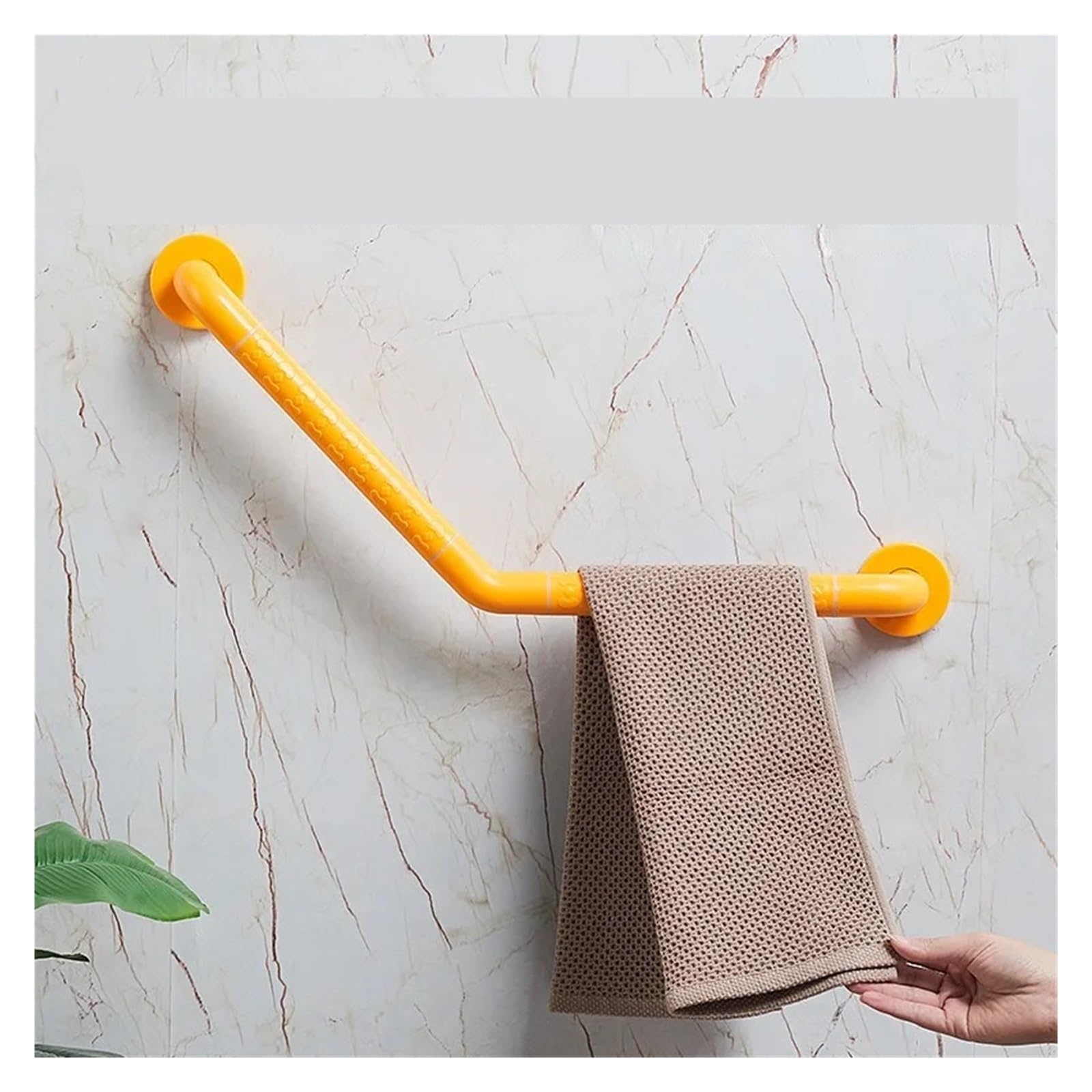 Barra de Apoyo para baño, Accesorios de Seguridad, pasamanos Antideslizante de 135 Grados para Inodoro, Ideal para Personas Mayores y discapacitadas (Blanco, 52 cm).