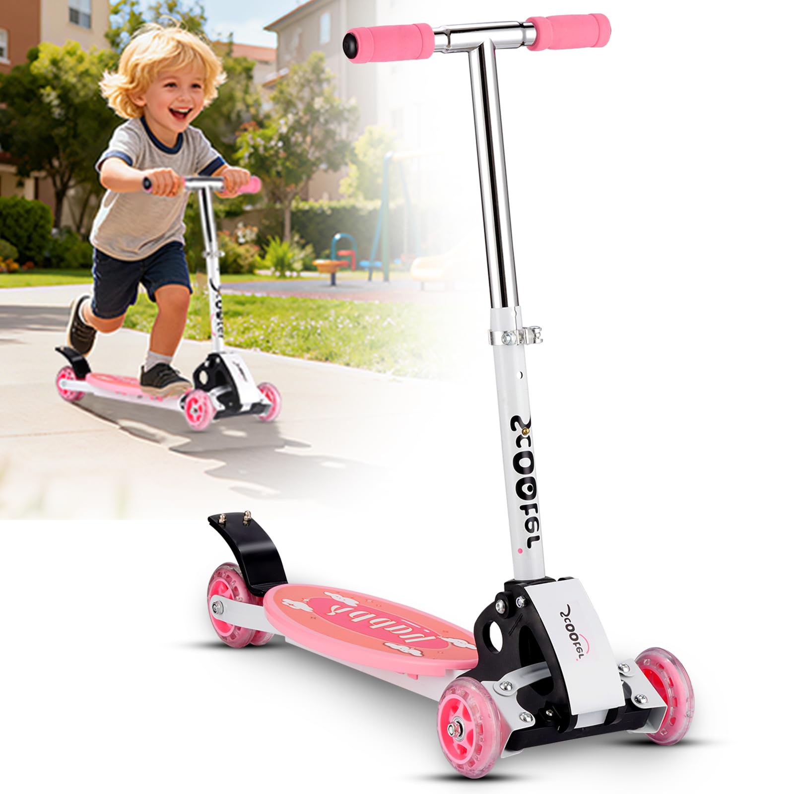 Veloxtera Scooter, 3 Wheel Scooter for Kids Ages 4-7, Easy Folding System, Height Adjustable Handlebars, Tilt To Turn Steering, Kids Aged 3+ Years