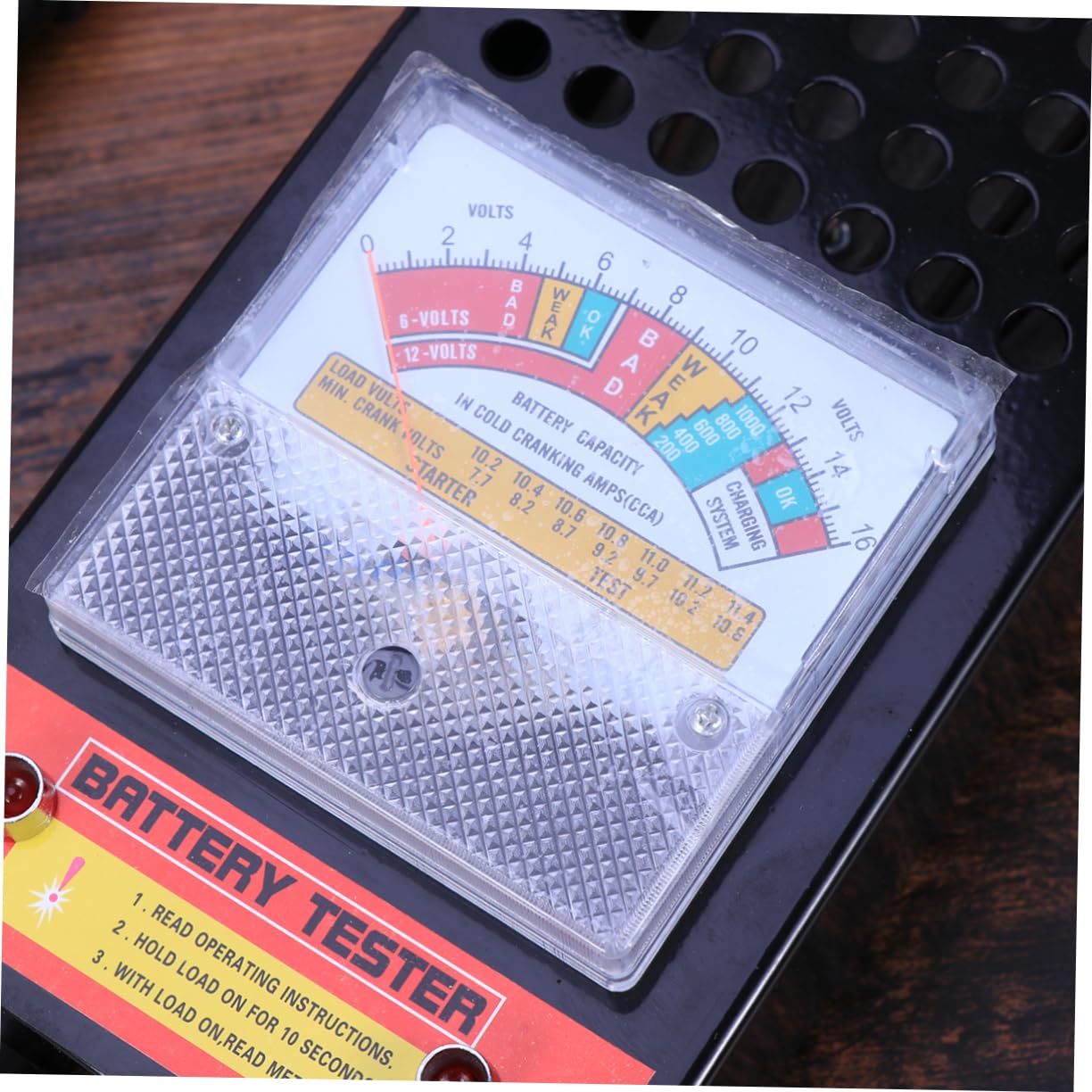 Comprobador de Batería 6-12v 100 Amperios Negro para Coche | Luz Indicadora, Pinzas Supergrip, Acero Inoxidable, Componente Electrónico, Motor de Arranque