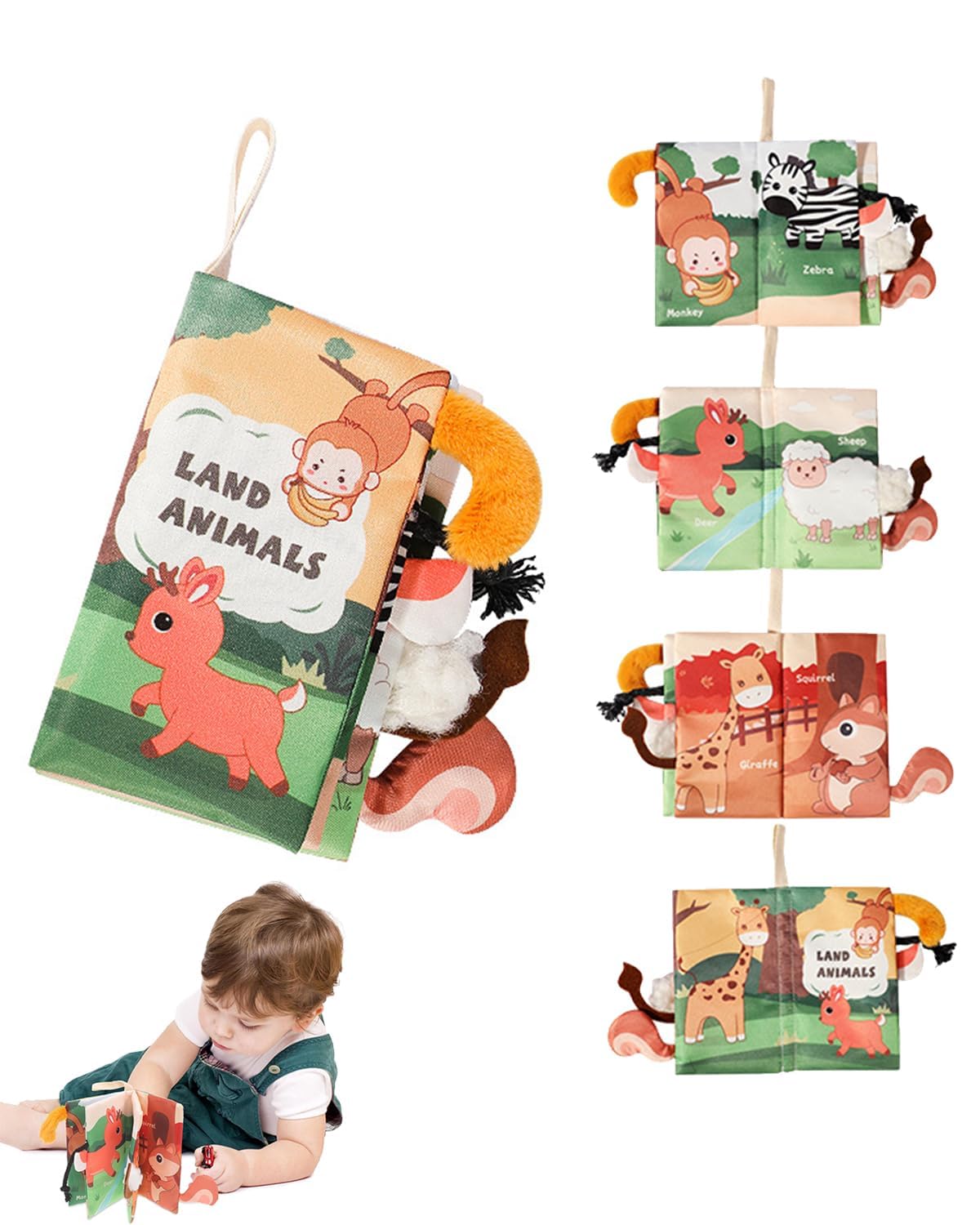 Cloth Books for Babies, Peekaboo Books for Babies, Cloth Books for Babies 6-12 Month Old, Sensory Books for Babies 6-12 Months, Crinkle Pages for Sensory Play, Animal Cloth Book（13.5CM*16.5CM） (B0D78RM9VS) Amazon Price History, Amazon Price Tracker