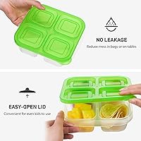 Vista 3 de Ruisita Caja Bento de 10 piezas con 4 compartimentos, reutilizable, contenedor de almacenamiento de alimentos divididos con tapas, control