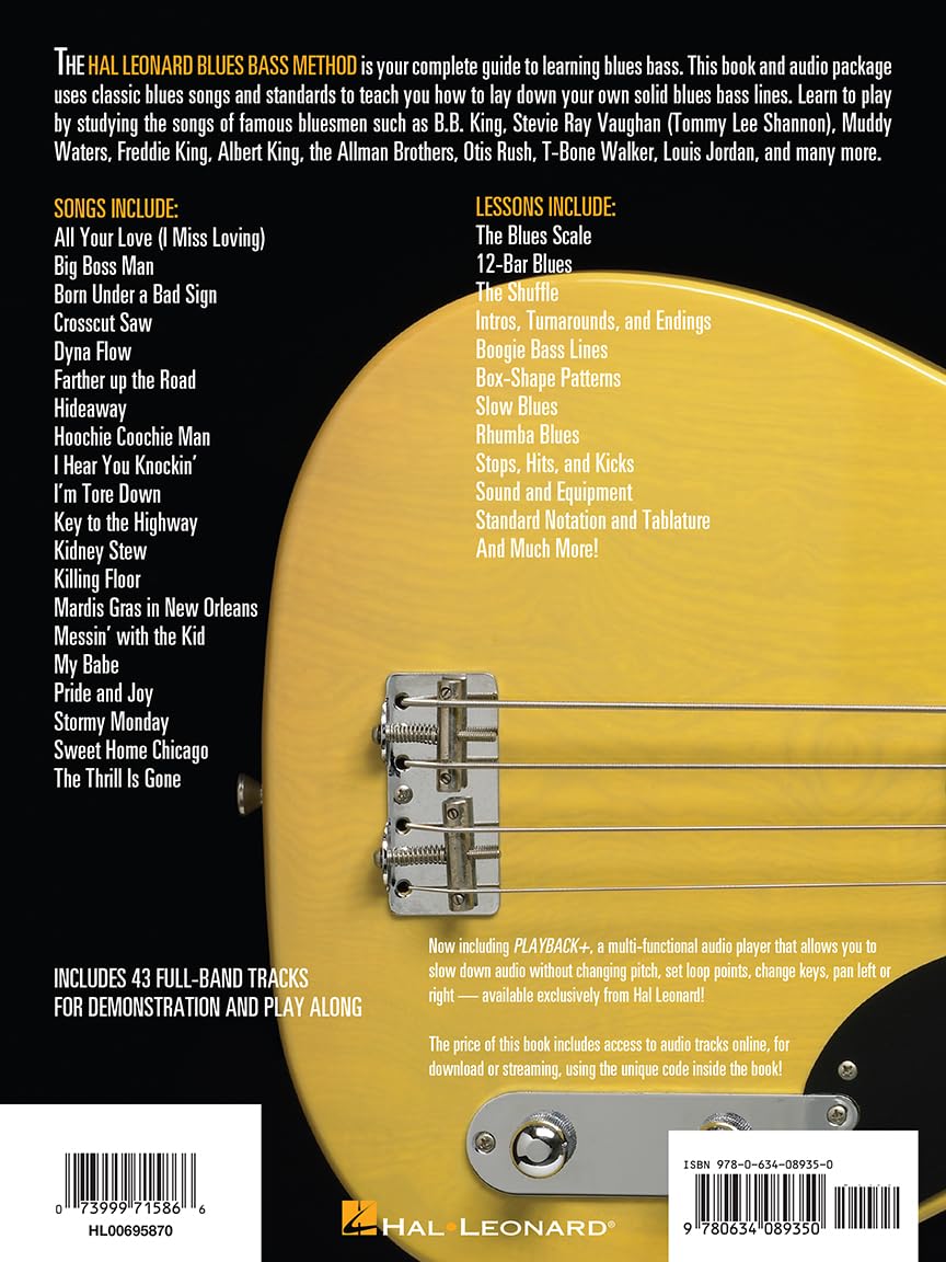Hal leonard bass method : blues bass - recueil + enregistrement(s) en ligne: A Guide to the Essential Styles and Techniques