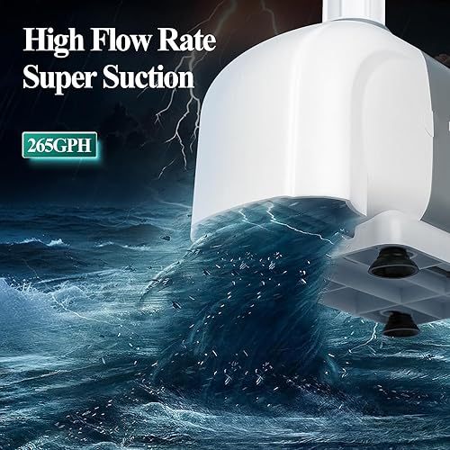 Miniatura 7 de Boxtech Bomba de agua sumergible, bombas de agua para acuario de 265 GPH, bomba de fuente ultra silenciosa de 15 W con 3 boquillas para pecera,