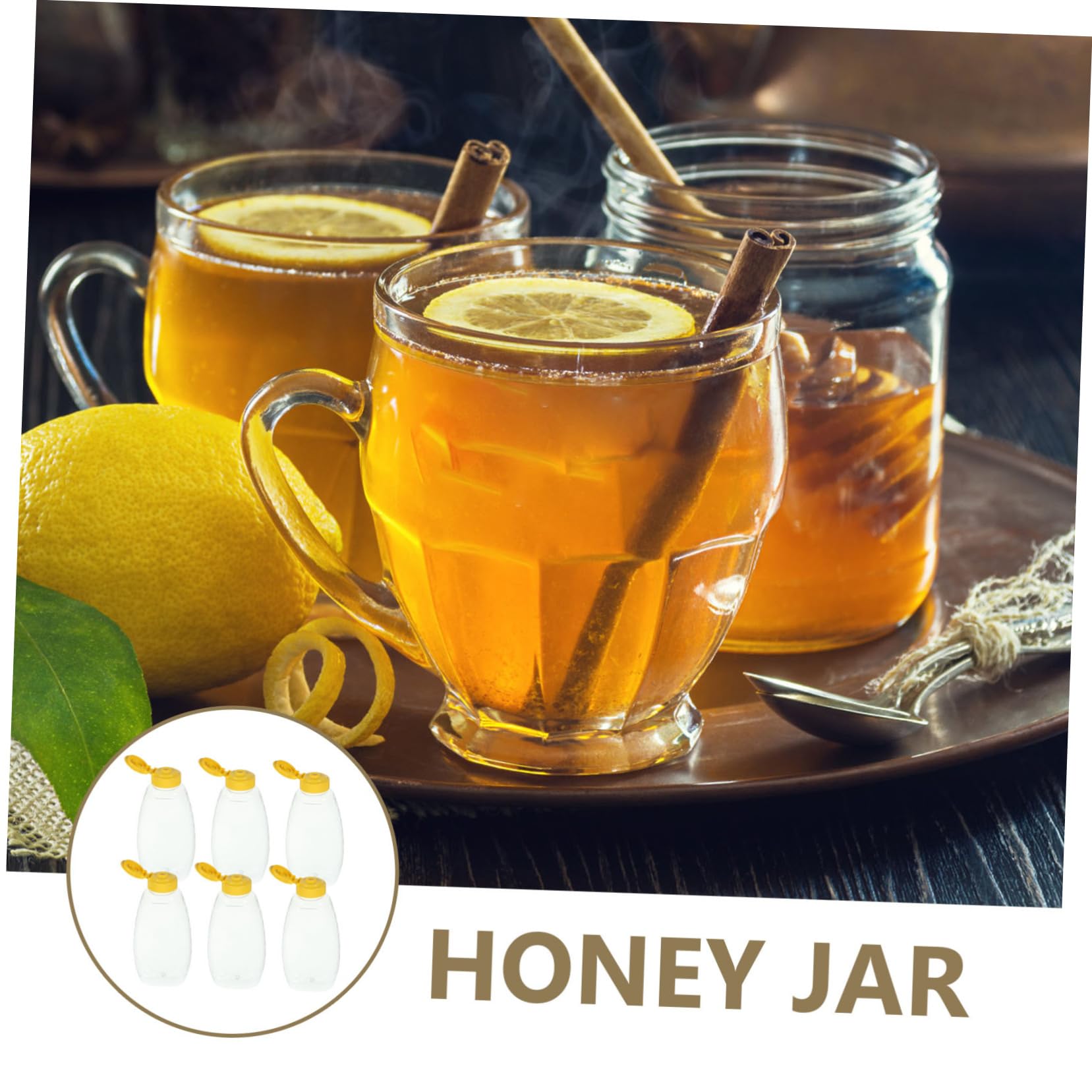 VINTORKY 6pcs Honey Bottle Squeeze Bottles Tomato Paste Plastic Ketchup Squeeze Bottle Clear Jam Storage Canister Clear Jam Storage Jar Honey Jar Plastic Bottle With Cover The Pet re-usable