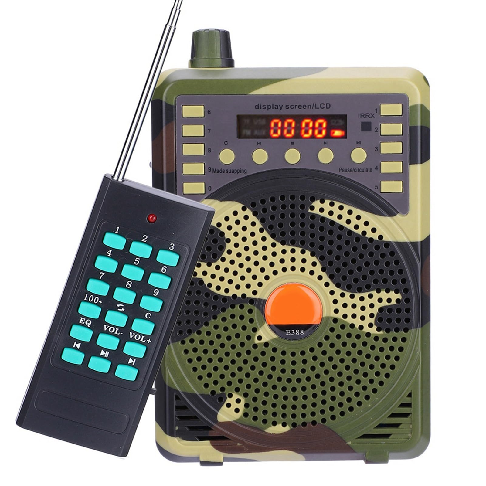 Reproductor MP3 Portátil para Llamada de Aves, Altavoz Potente con Control Remoto para Caza con Reclamos