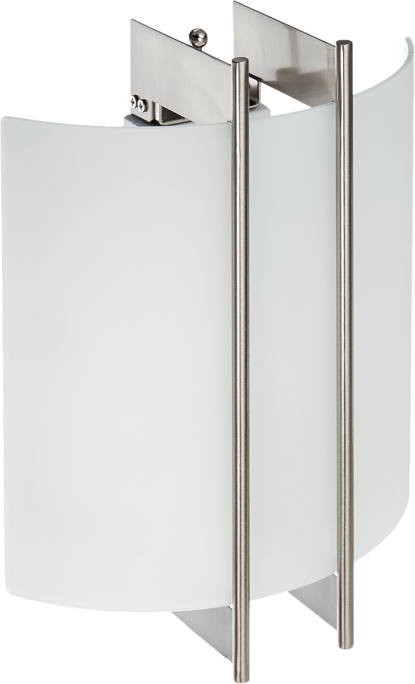 LS-1673 Checks Polished Steel 60-watt Wall Sconce with Frost Glass Shade