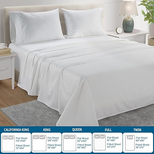 Miniatura 5 de Juego de sábanas tamaño Queen 100% algodón egipcio, 4 piezas, sábanas de alta calidad con acabado satinado, bolsillo extra profundo, incluye 1