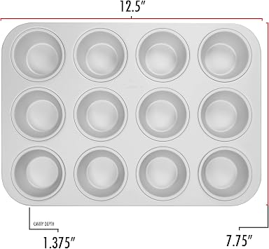 Fat Daddio's Anodized Aluminum Standard Muffin Pan, 11.2 x 15.8 Inch