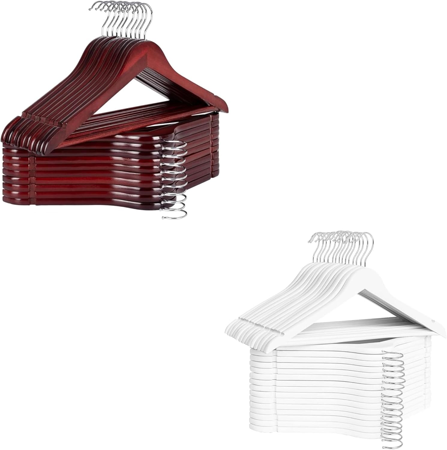 Wooden Coat Hanger with White Wood Hanger