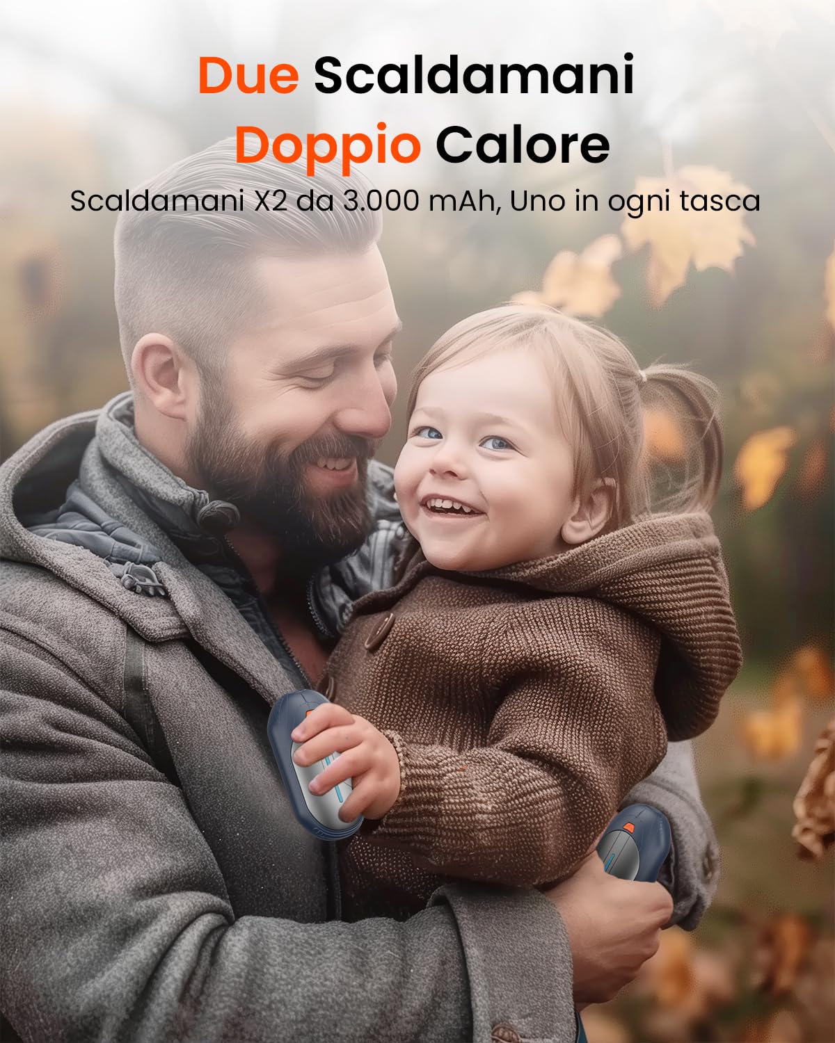 Riapow Scaldamani Ricaricabili 2-Pack, Fino a 20 ore Scaldamani Ricaricabile 6000mAh, Ultra Leggeri e Sottili, Scaldamani Elettrici per Borse e Guanti, Uomini, Donne