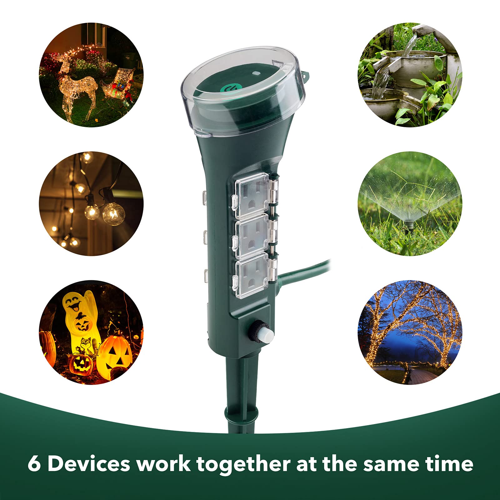 HBN Outdoor Smart Plug Waterproof WiFi Outdoor Outlet Timer with 6