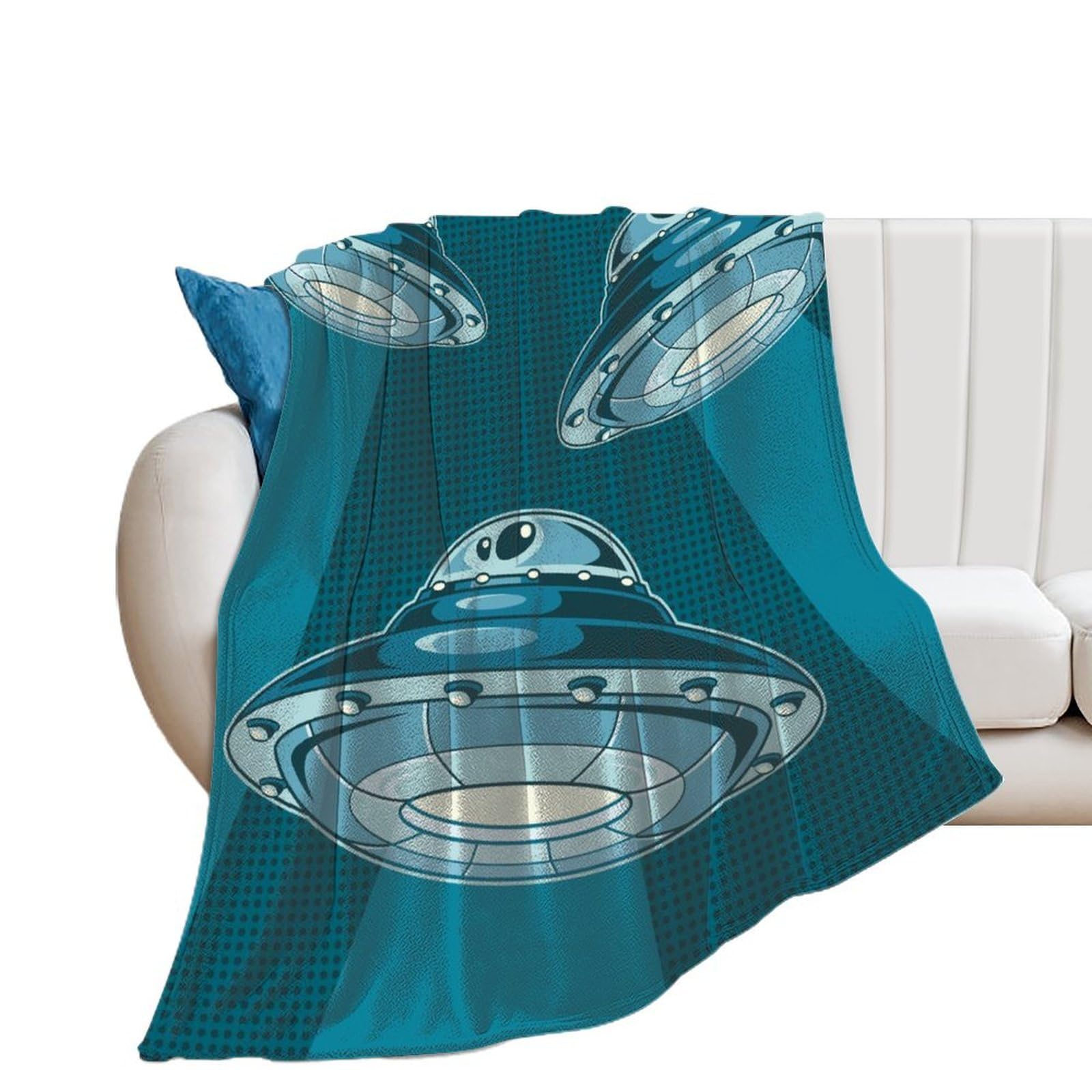 Couverture Polaire UFO Plaid Douillet pour Soirée Canapé au Salon