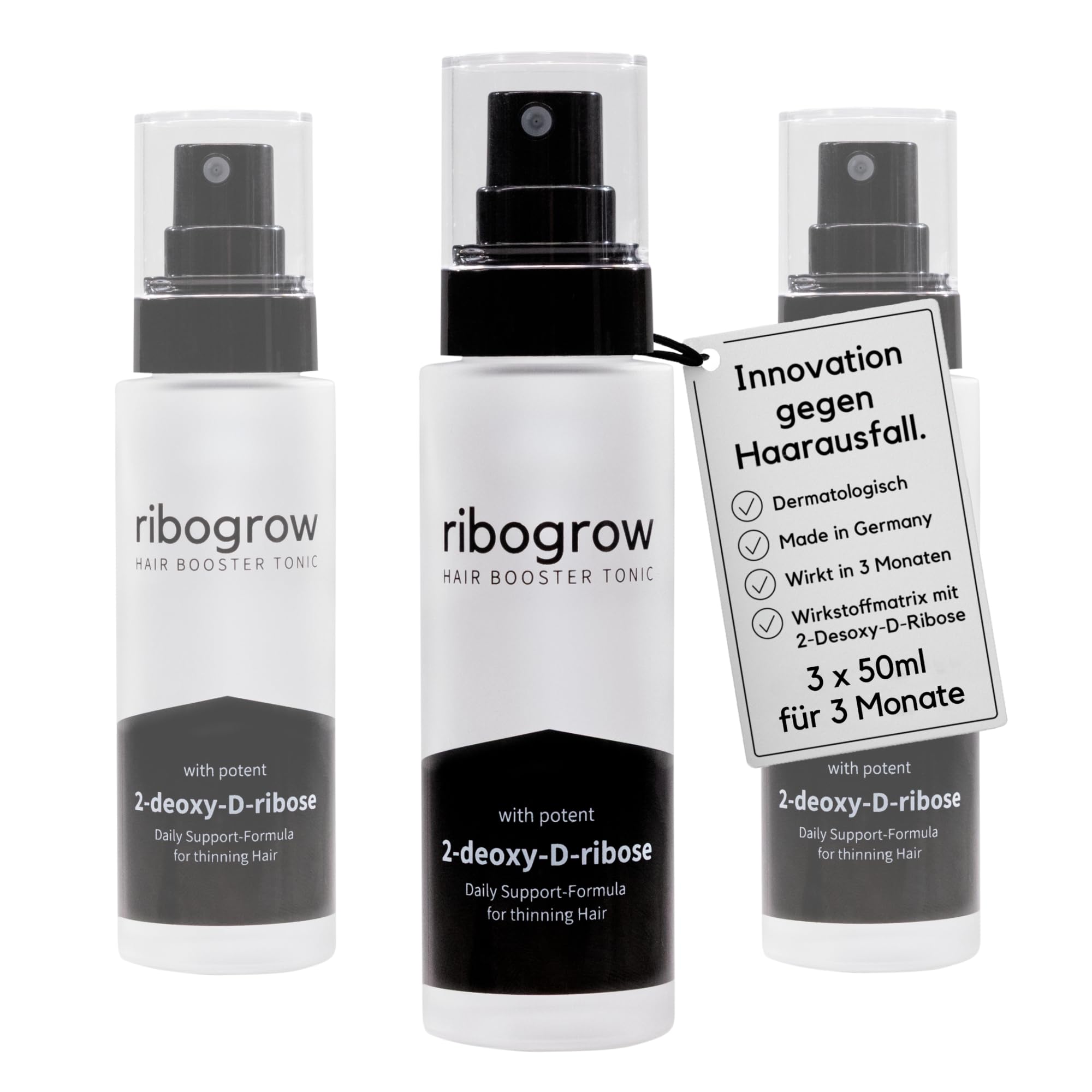 Hair Booster Tonic con 2-Desoxy-D ribosio, confezione da 3 mesi, spray da 50 ml