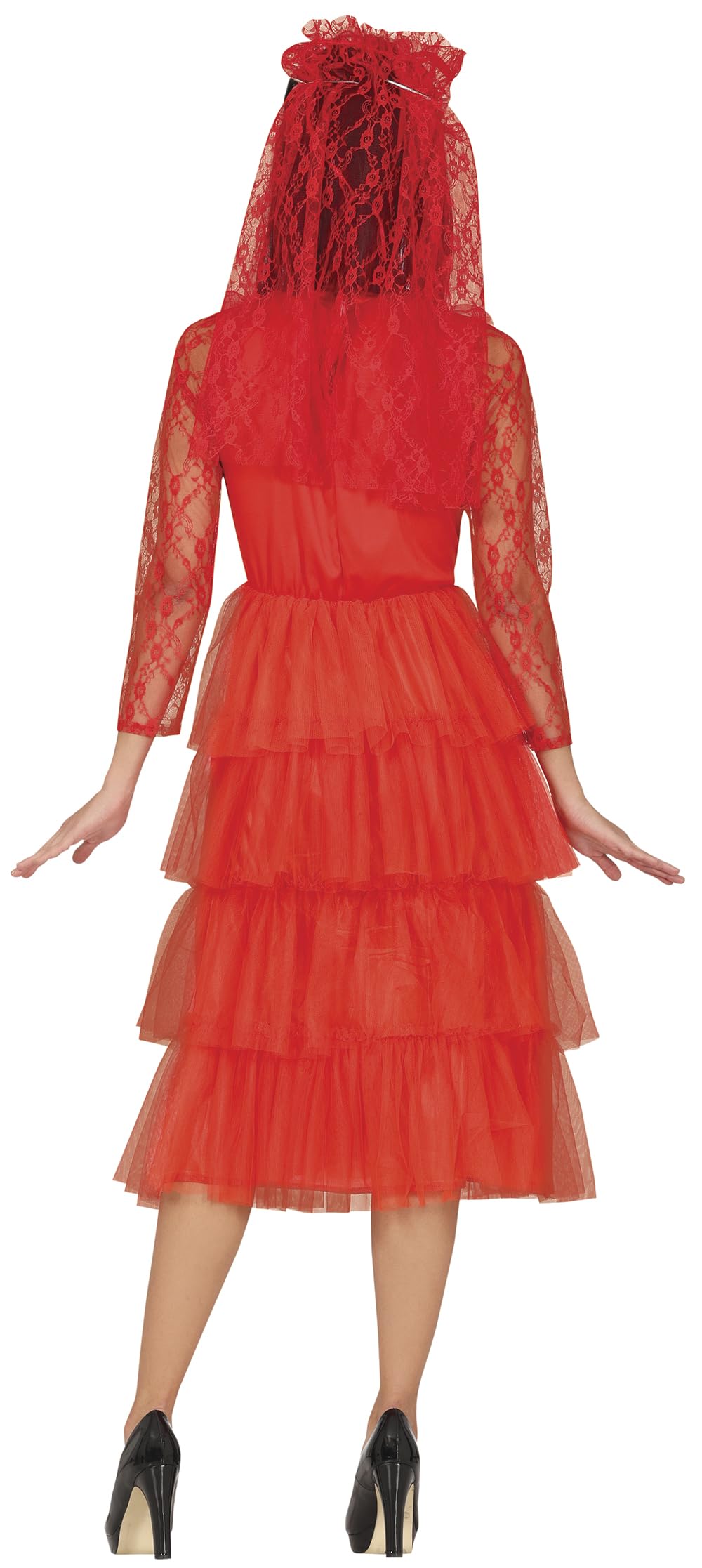 FIESTAS GUIRCA Red Bride Women Fancy Dress Costume - Red Wedding Dress and Veil - Halloween Costumes for Women Size M - Image 3