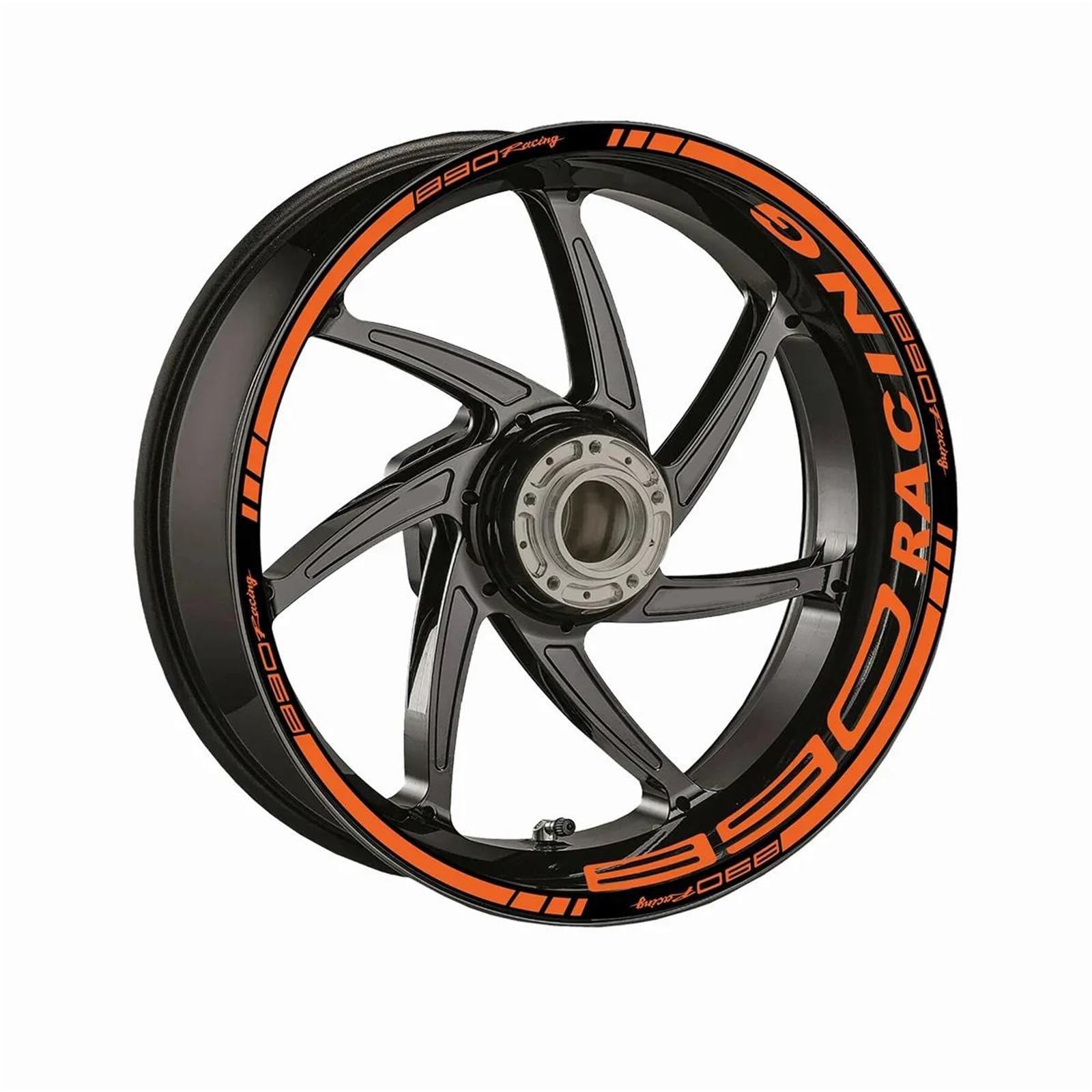 Decorative Stickers Reflective Motorcycle Wheel Rim Sticker Strips Decal Motocycle Stickers Hub Decals for Duke 890(Light Orange)