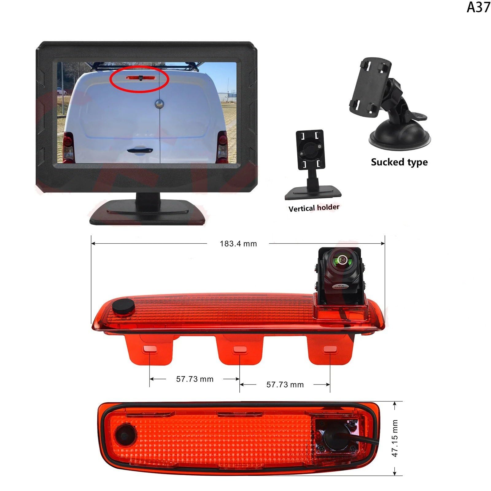 Rückfahrkamera for Dacia for Dokker for Lada for Largus 2012-présent Reverse Parking Camera 4.3-inch Display Screen