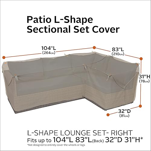 Miniatura 3 de Classic Accessories Storigami - Juego de fundas seccionales resistentes al agua para patio de 104 pulgadas, fácil de plegar hacia la derecha, color