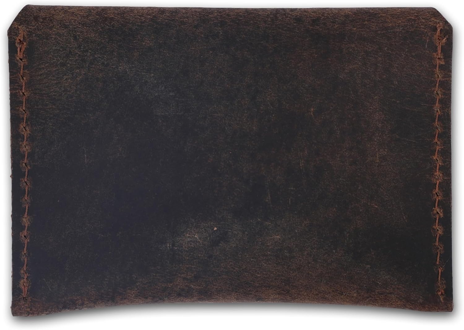 Distressed Leather Business Card Holder Slim Credit Card Wallet for Men and Women Vintage Brown Leather Compact Minimalist Card Organizer for Pocket or Purse Durable Card Case (Brown) - Image 7