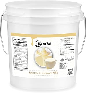 Kreche Sweetened Condensed Milk 10lbs Bulk Pack - Rich Creamy Sweetness for Baking, Desserts & Beverages