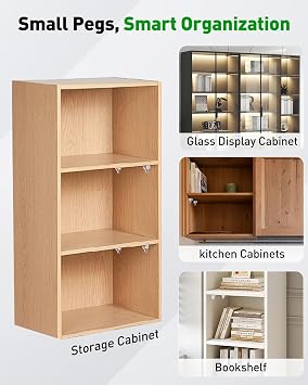 Vibit 100 Pcs Shelf Support Pegs, 5mm Cabinet Shelf Pins, Clear Plastic Cabinet Shelf Pegs Shelf Brackets, Support Pegs for Shelves, Shelf Holders for Kitchen Cabinet Bookcase Cupboard Wood Furniture